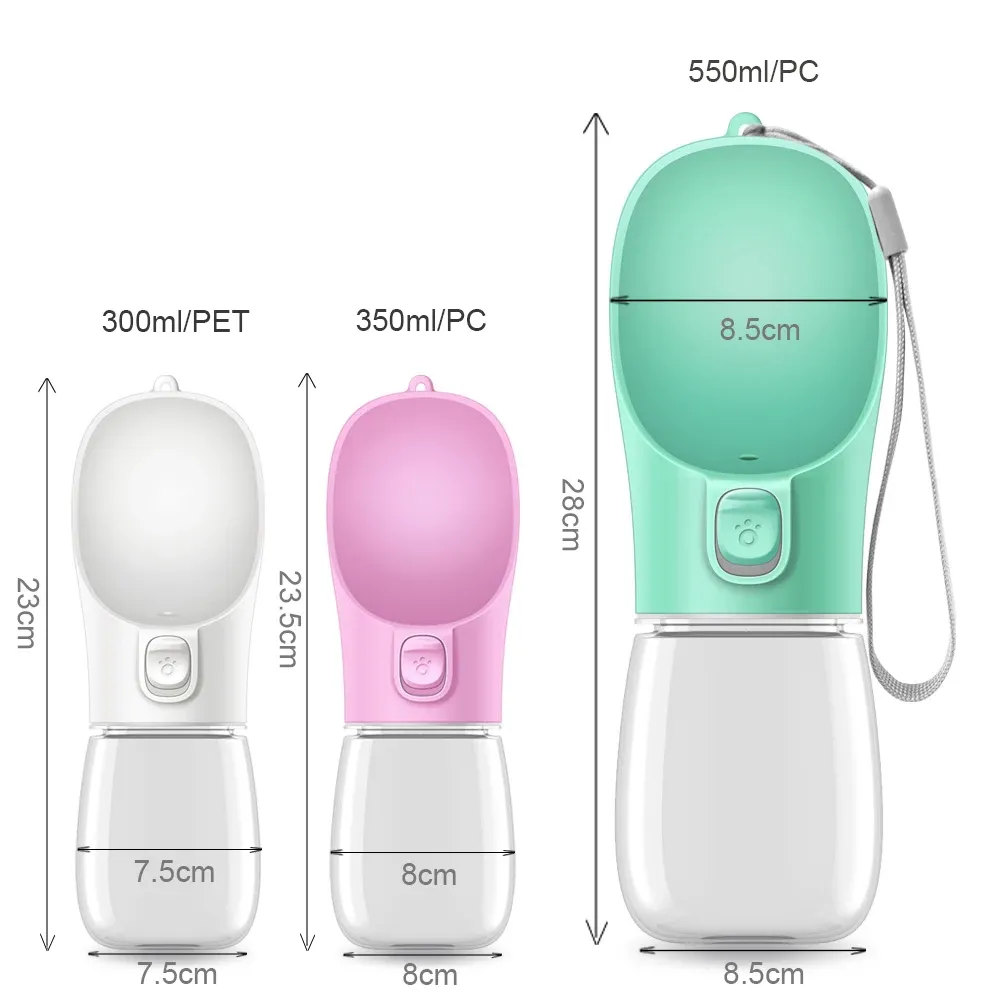 Bouteille d'eau étanche pour animaux de compagnie, bol d'alimentation pour chiens et chats, idéale pour le voyage et le plein air 6