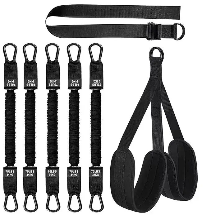 Ensemble de bandes d'assistance à la traction pour hommes et femmes, sangles de résistance pour entraînement suspendu et étirement du corps 17