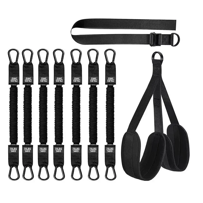 Ensemble de bandes d'assistance à la traction pour hommes et femmes, sangles de résistance pour entraînement suspendu et étirement du corps 8