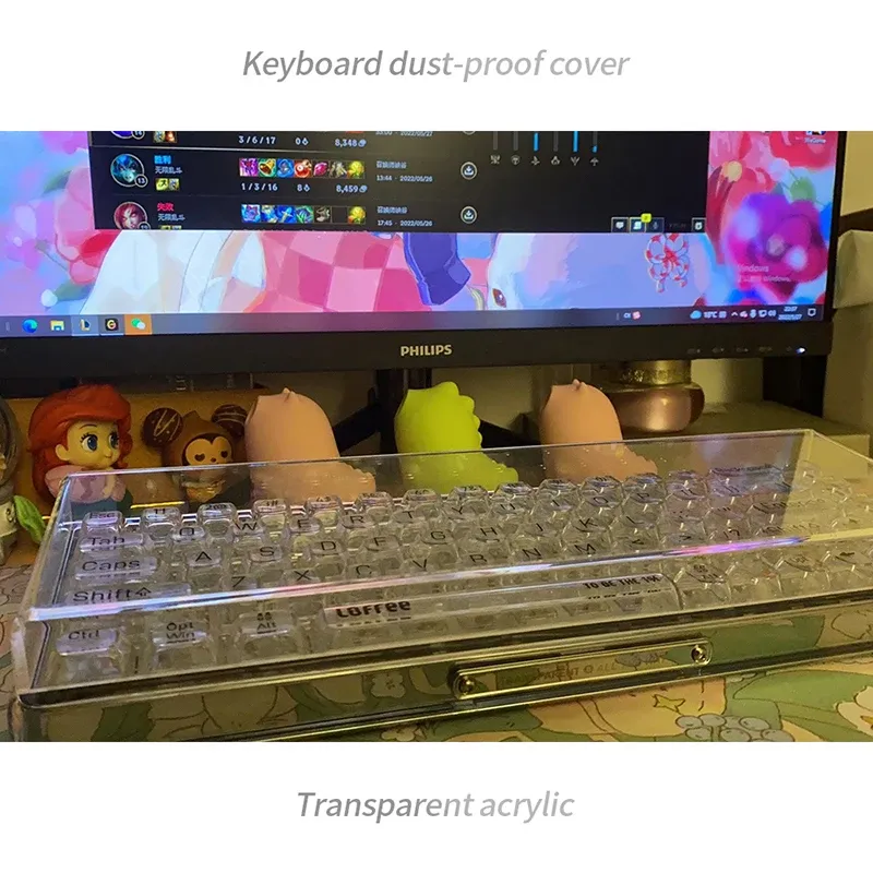 Housse de protection transparente en acrylique pour clavier mécanique, couvercle anti-poussière, 60, 61/64, 96, 98, 104/108 touches 2