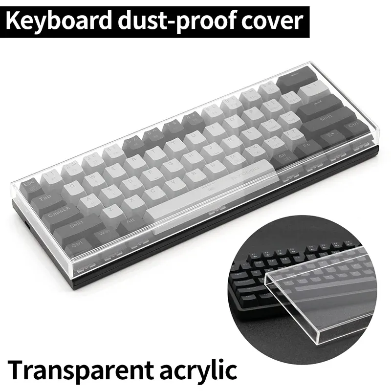 Housse de protection transparente en acrylique pour clavier mécanique, couvercle anti-poussière, 60, 61/64, 96, 98, 104/108 touches 5