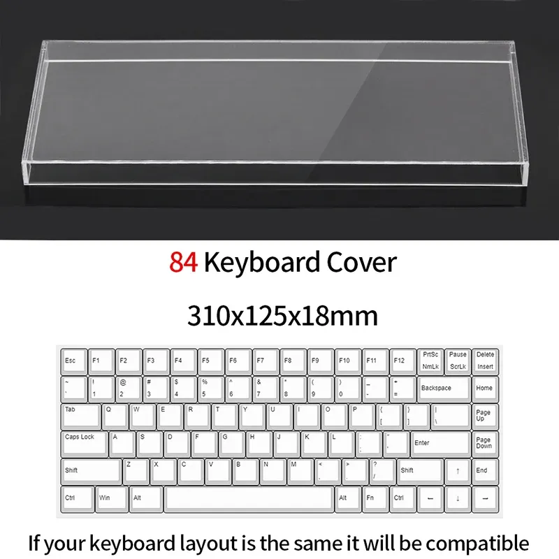 Housse de protection transparente en acrylique pour clavier mécanique, couvercle anti-poussière, 60, 61/64, 96, 98, 104/108 touches 9