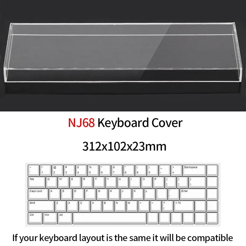 Housse de protection transparente en acrylique pour clavier mécanique, couvercle anti-poussière, 60, 61/64, 96, 98, 104/108 touches 11