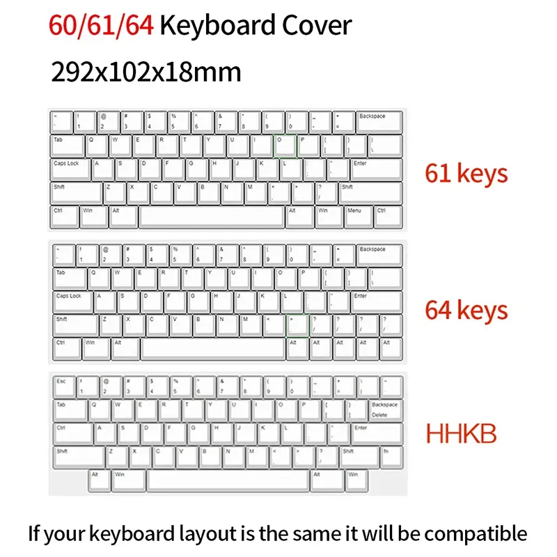 Housse de protection transparente en acrylique pour clavier mécanique, couvercle anti-poussière, 60, 61/64, 96, 98, 104/108 touches 13