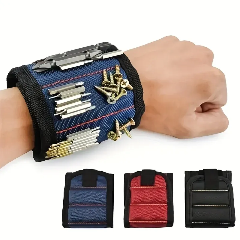 Bracelet magnétique de travail pour outils et clous, à forte adhérence 3