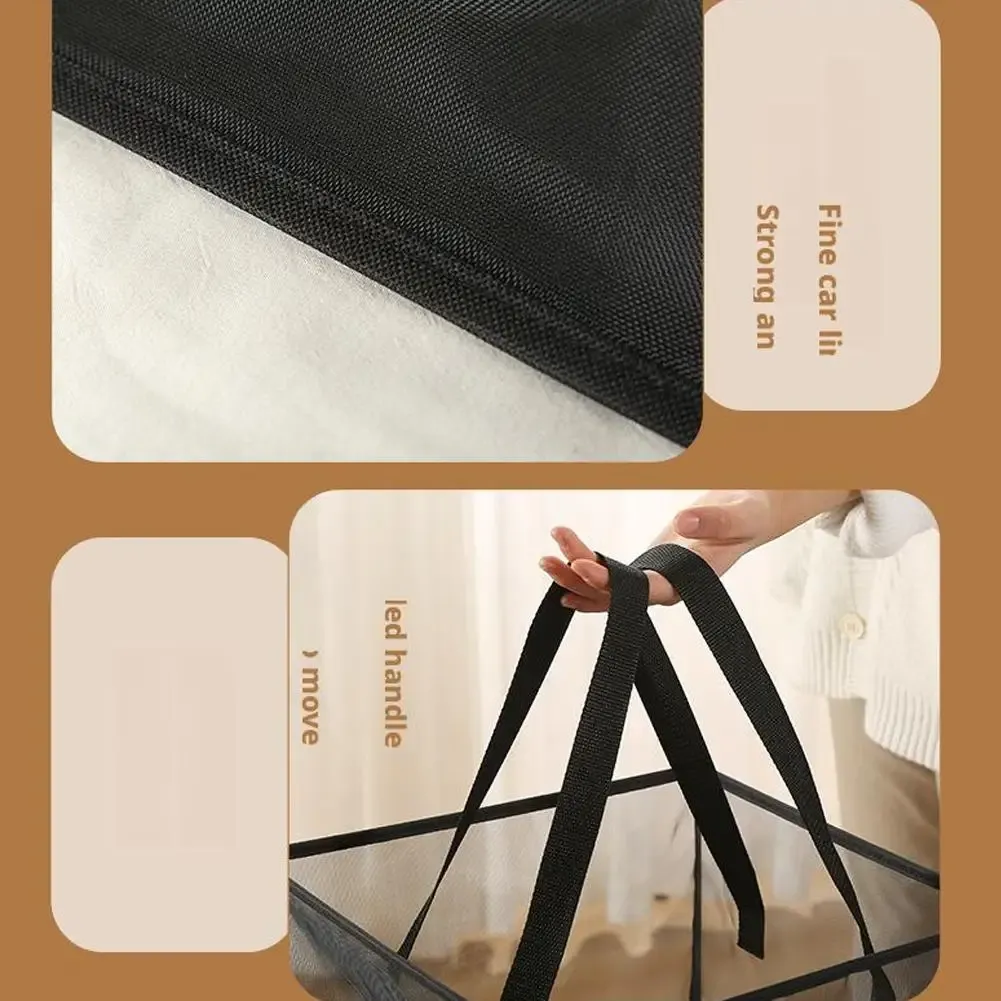 Panier à linge carré pliable, durable et respirant, sac de rangement en maille à grande capacité, panier à linge simple pour salle de bain 5