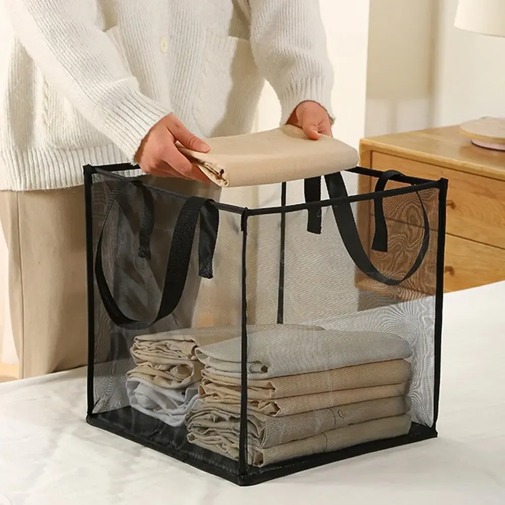 Panier à linge carré pliable, détail de la maille
