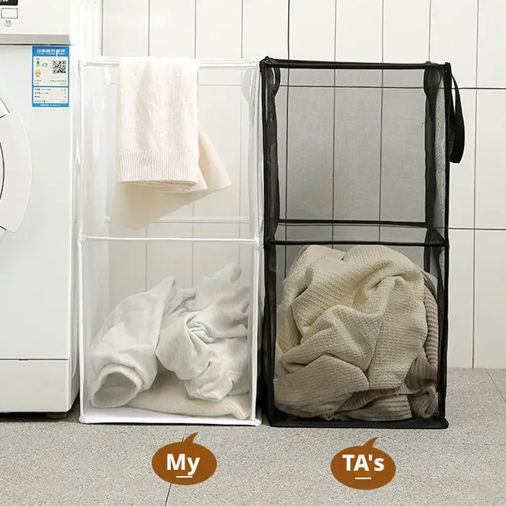 Panier à linge carré pliable, finitions