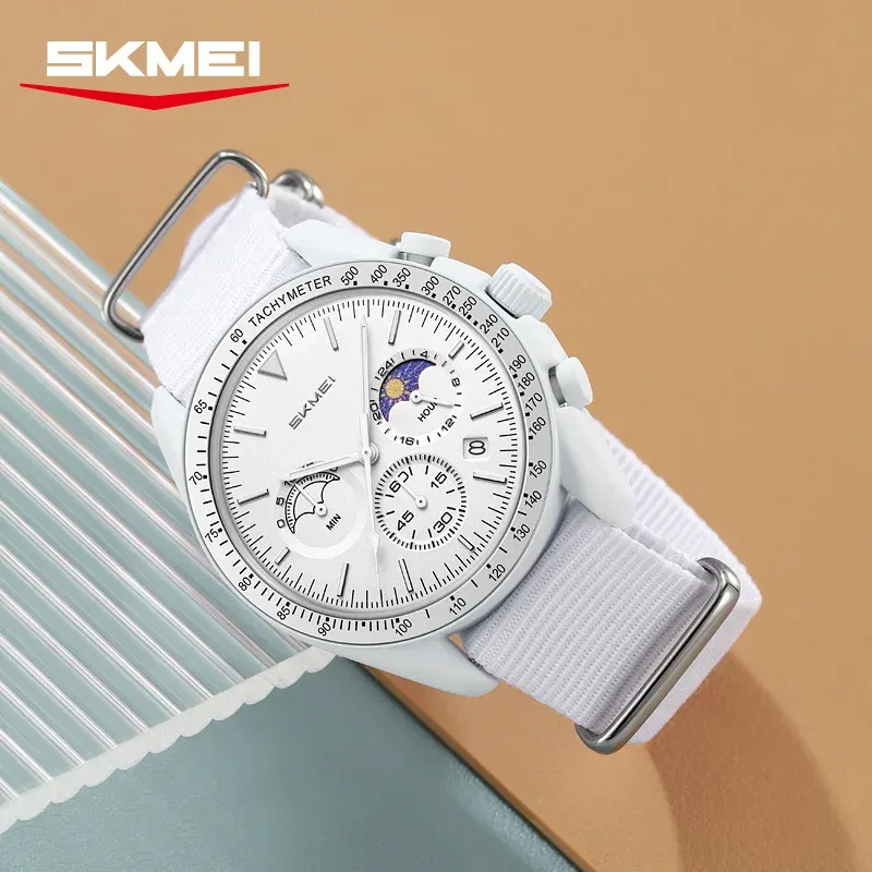 Montre chronographe à quartz SKMEI 9392 pour homme et femme, date, étanche 30 m, montre sport à bracelet en nylon 5