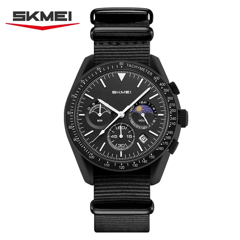 Montre chronographe à quartz SKMEI 9392 pour homme et femme, date, étanche 30 m, montre sport à bracelet en nylon 7