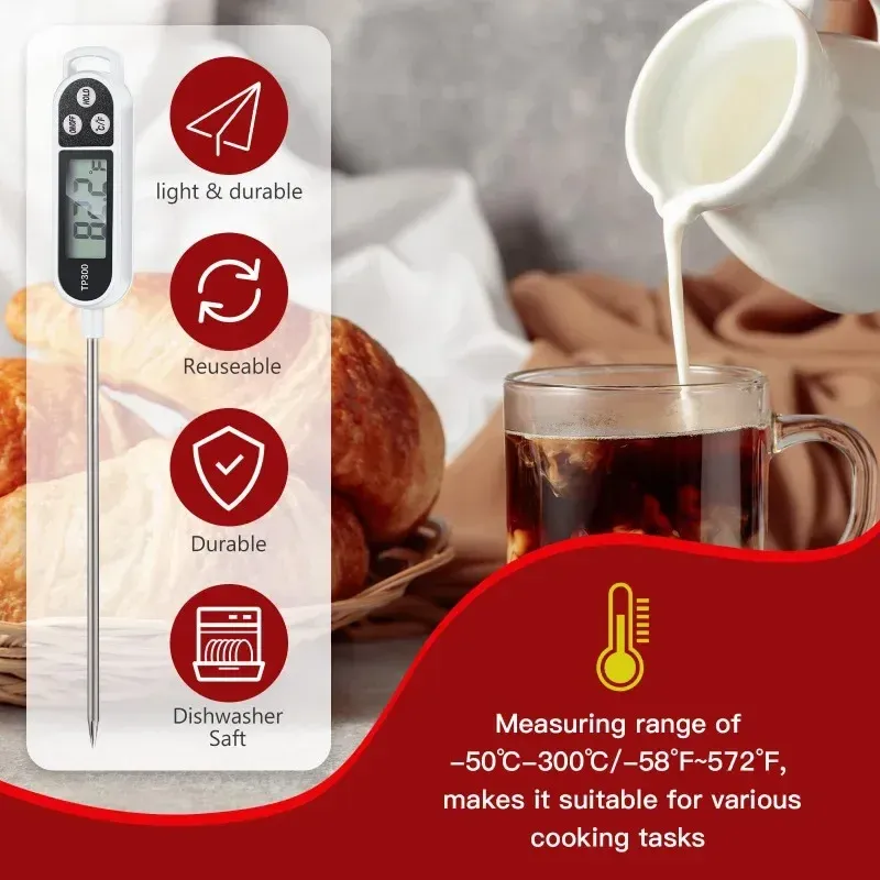 Thermomètre de cuisine numérique pour viande, écran LCD 6