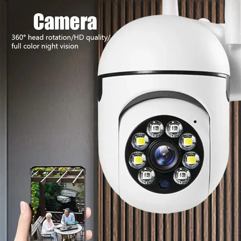 Caméra de surveillance sans fil A7 1080p HD avec interphone 360° et vision nocturne 2