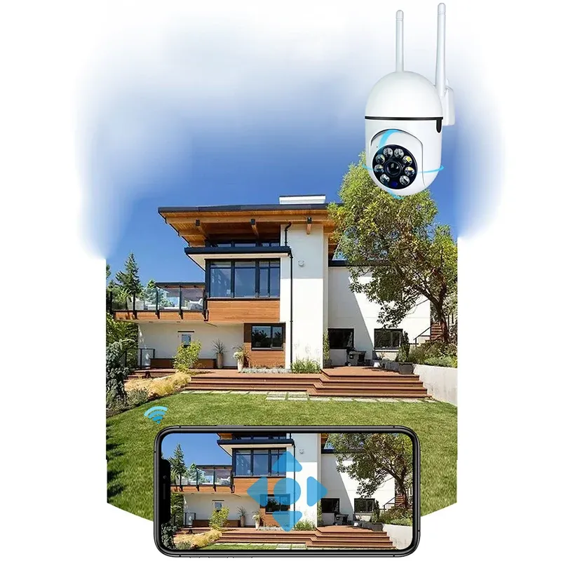 Caméra de surveillance sans fil A7 1080p HD avec interphone 360° et vision nocturne 4