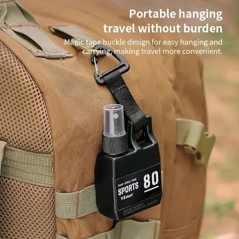 Flacon pulvérisateur rechargeable de 80 ml avec boucle, vide et portable, pour parfum ou alcool, idéal pour le camping, la randonnée et les activités de plein air 5