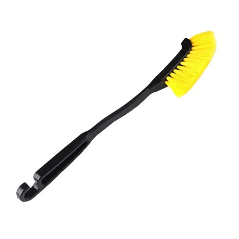 Brosse de jante pour roue de voiture à tête incurvée et tige flexible, nettoyage du moyeu et des rayons, compatible camion, 1 pièce - Image 1