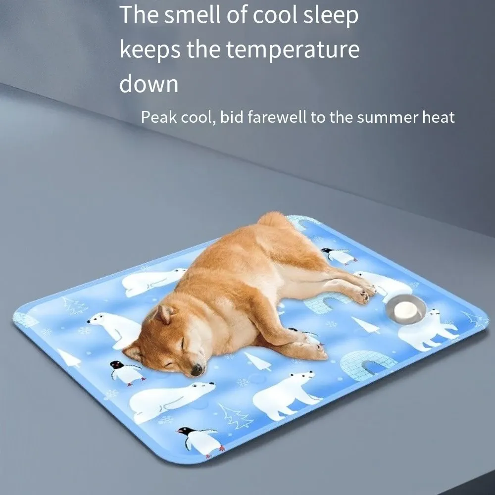 Tapis rafraîchissant pour animal de compagnie, mise en scène
