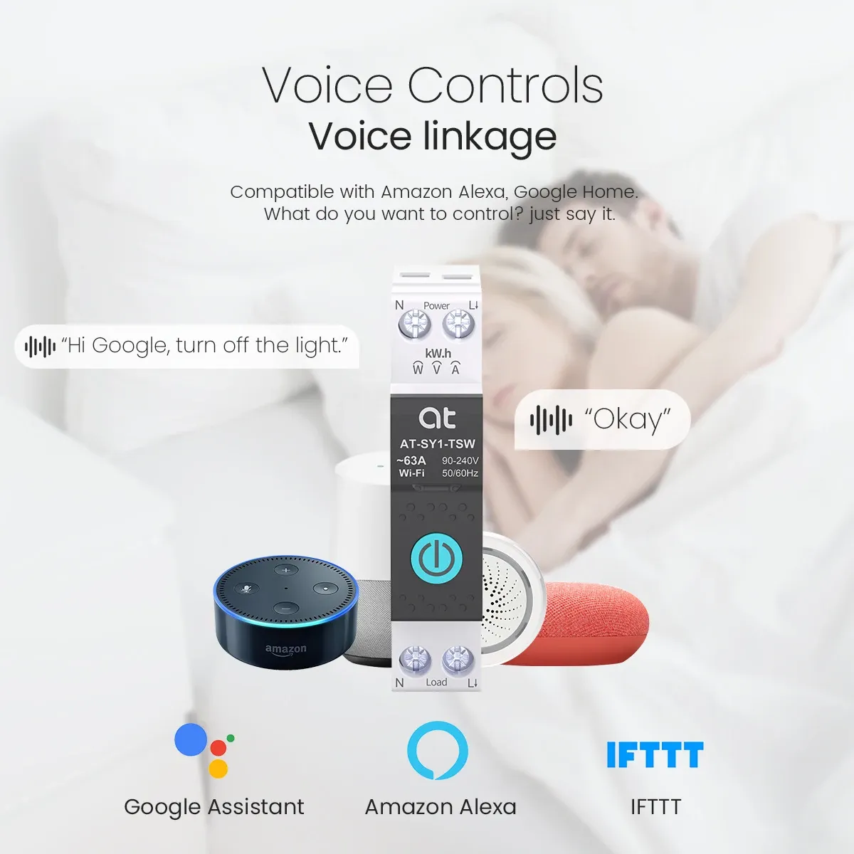 Disjoncteur intelligent WiFi Tuya 1P+N 63A avec mesure d'énergie (kWh), tension et courant 6