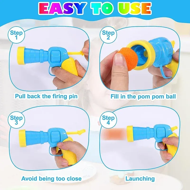 Jouet interactif pour chat avec mini pistolet lanceur de balles en peluche 5