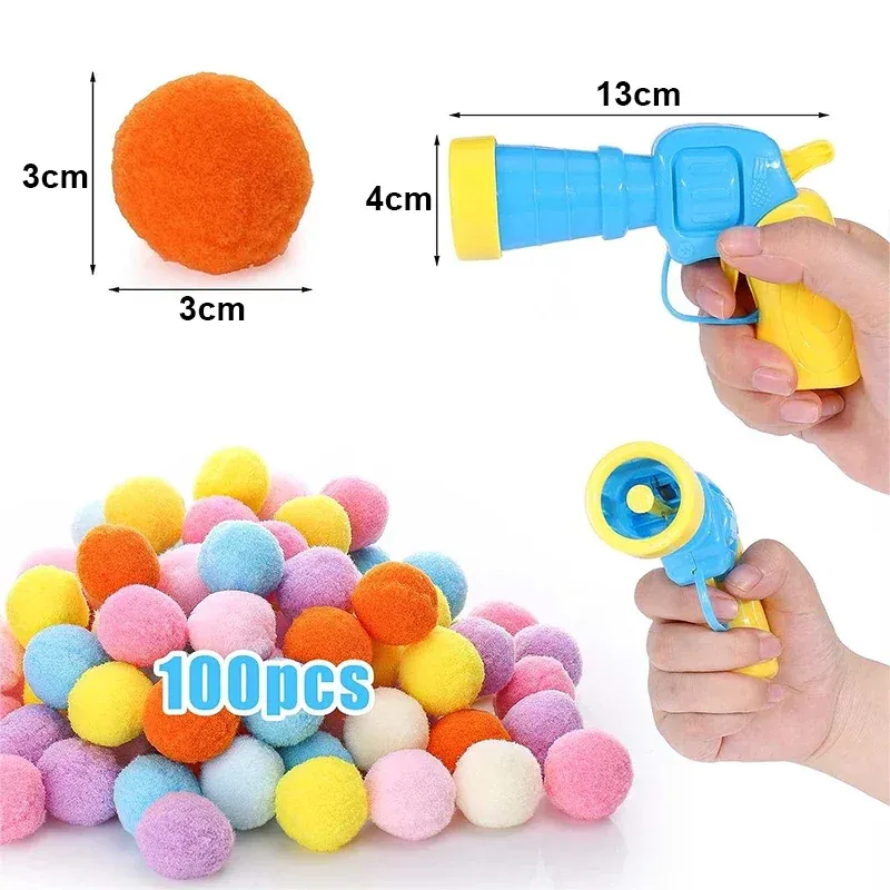 Jouet interactif pour chat avec mini pistolet lanceur de balles en peluche 6