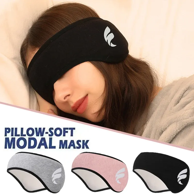 Masque de sommeil en peluche avec protège-oreilles anti-bruit