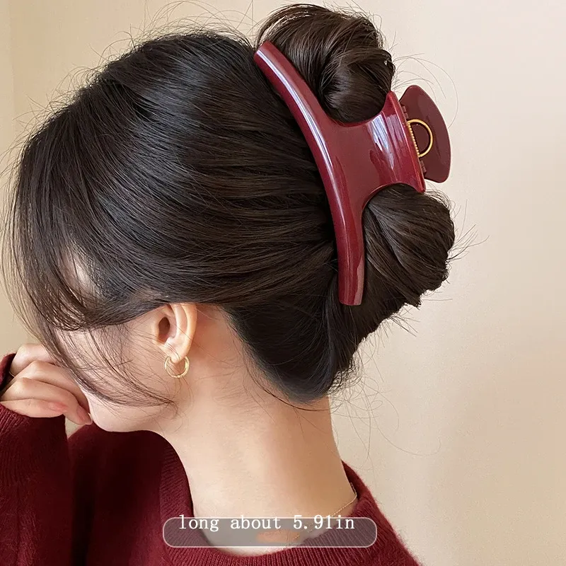Pince à cheveux élégante et solide de 5,91 pouces pour femmes, idéale pour cheveux longs et épais 5