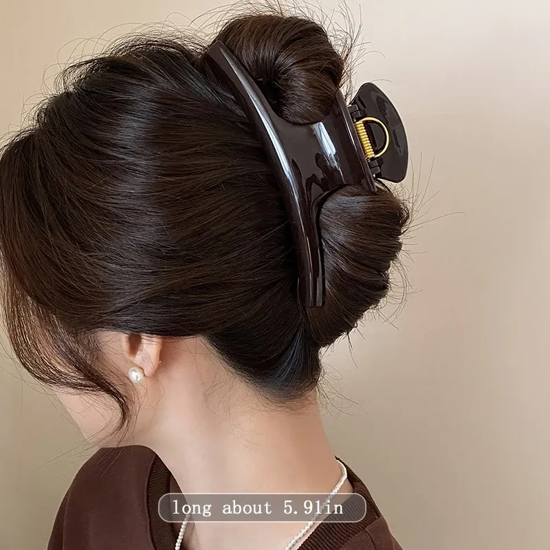 Pince à cheveux élégante et solide de 5,91 pouces pour femmes, idéale pour cheveux longs et épais 16