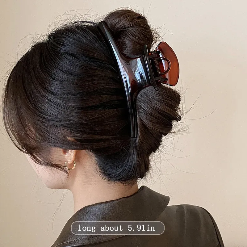 Pince à cheveux élégante et solide de 5,91 pouces pour femmes, idéale pour cheveux longs et épais 10