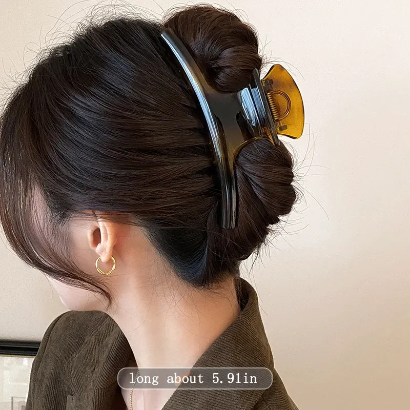 Pince à cheveux élégante et solide de 5,91 pouces pour femmes, idéale pour cheveux longs et épais 8