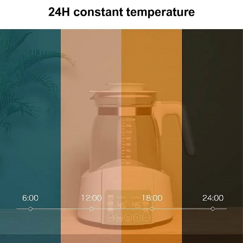 Chauffe-biberon intelligent 1,2 L avec régulateur de température, fonction de maintien au chaud et réchauffage automatique du lait en poudre GL41 4