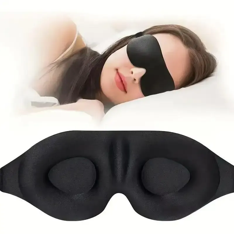Masque de sommeil 3D sans pression sur les yeux, occultant et réglable, idéal pour les vols, les voyages et la sieste 2