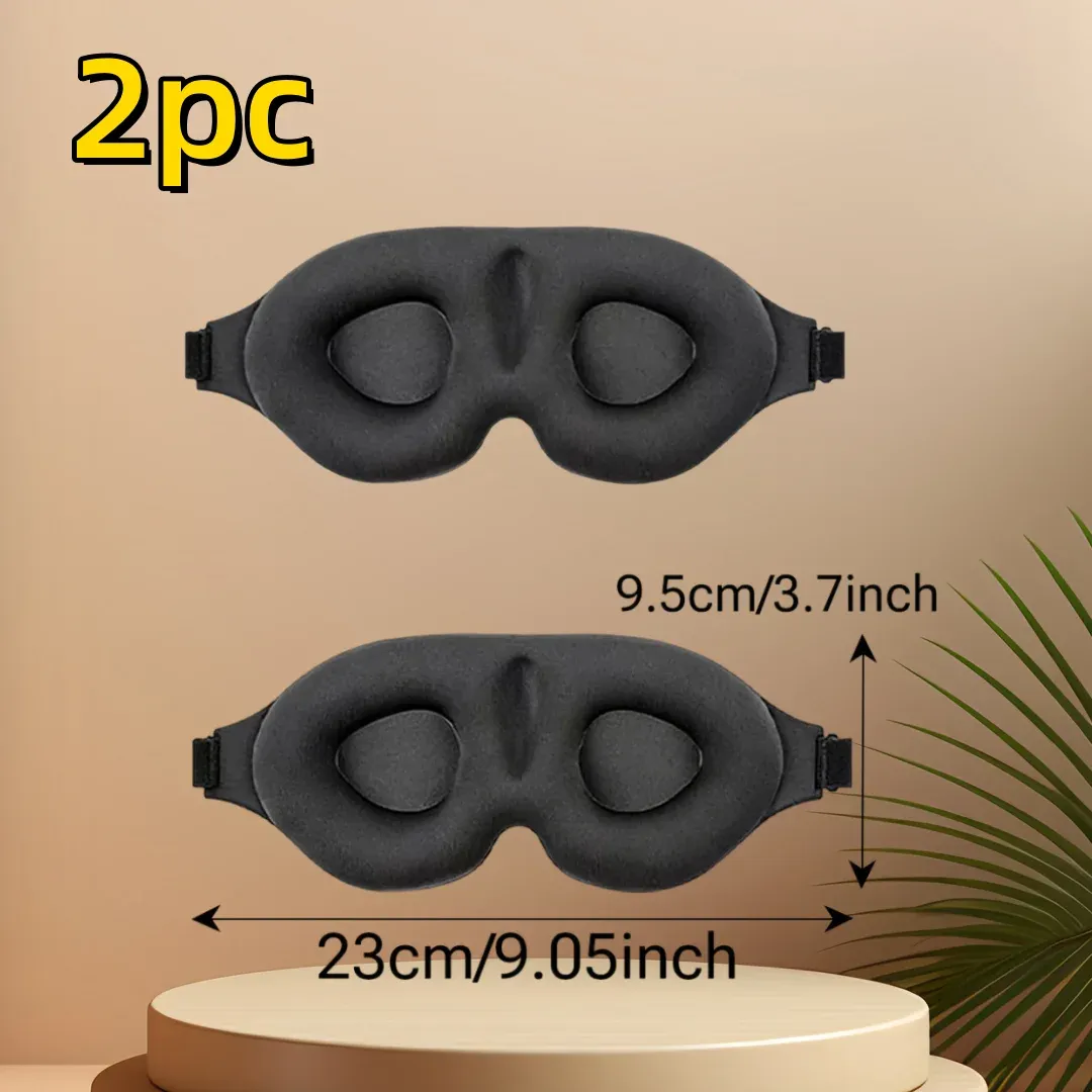 Masque de sommeil 3D sans pression sur les yeux, occultant et réglable, idéal pour les vols, les voyages et la sieste 7