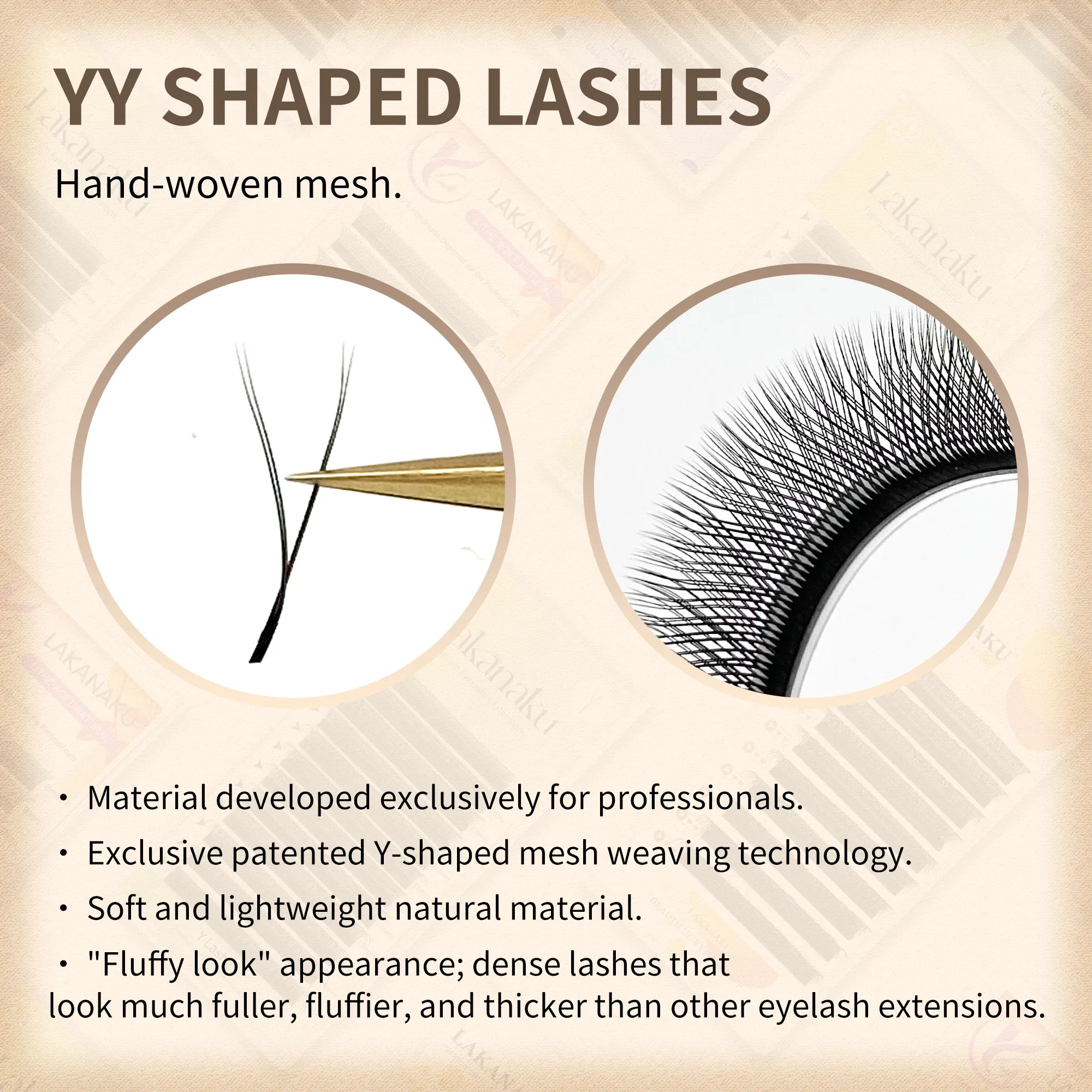 LAKANAKU Extensions de Cils Clover YY/3D/4D/5D/6D, Cils Pré-faits en Éventails, Volume 5