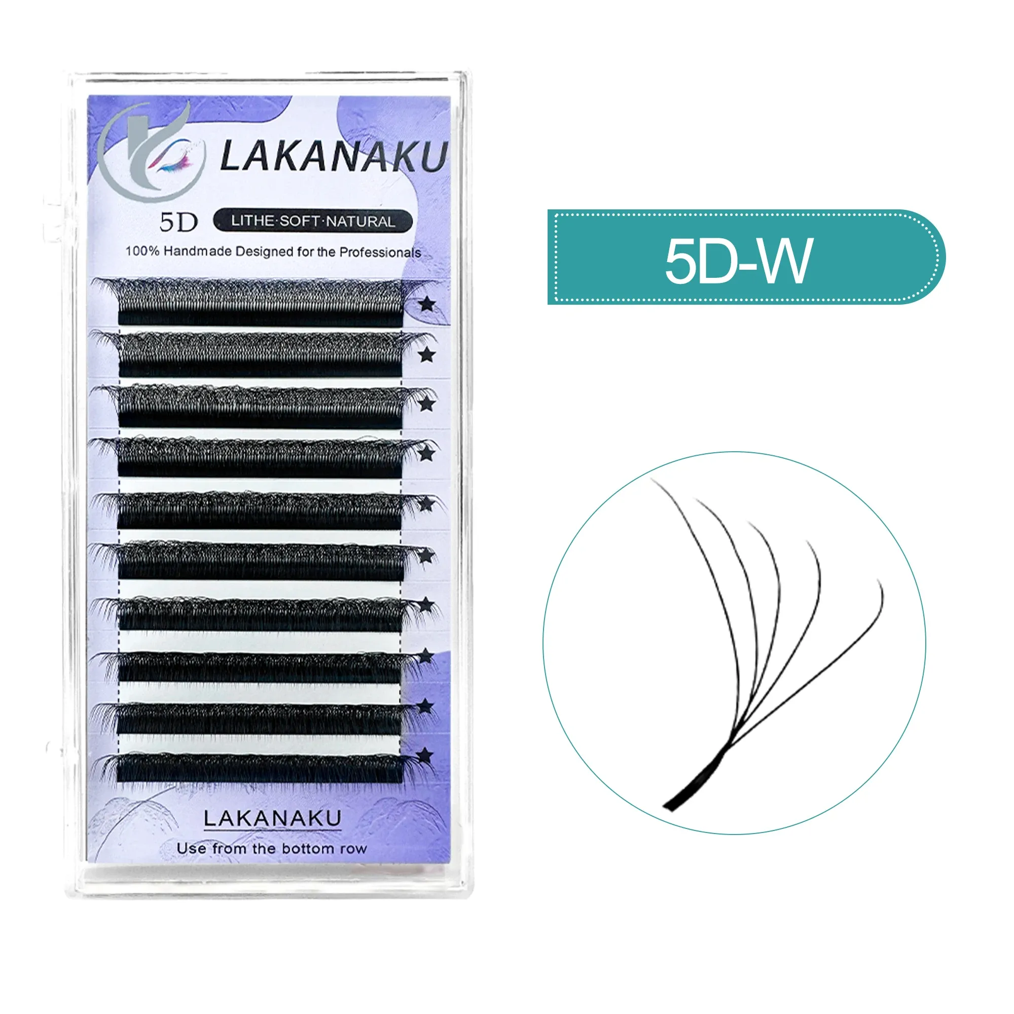 LAKANAKU Extensions de Cils Clover YY/3D/4D/5D/6D, Cils Pré-faits en Éventails, Volume 8