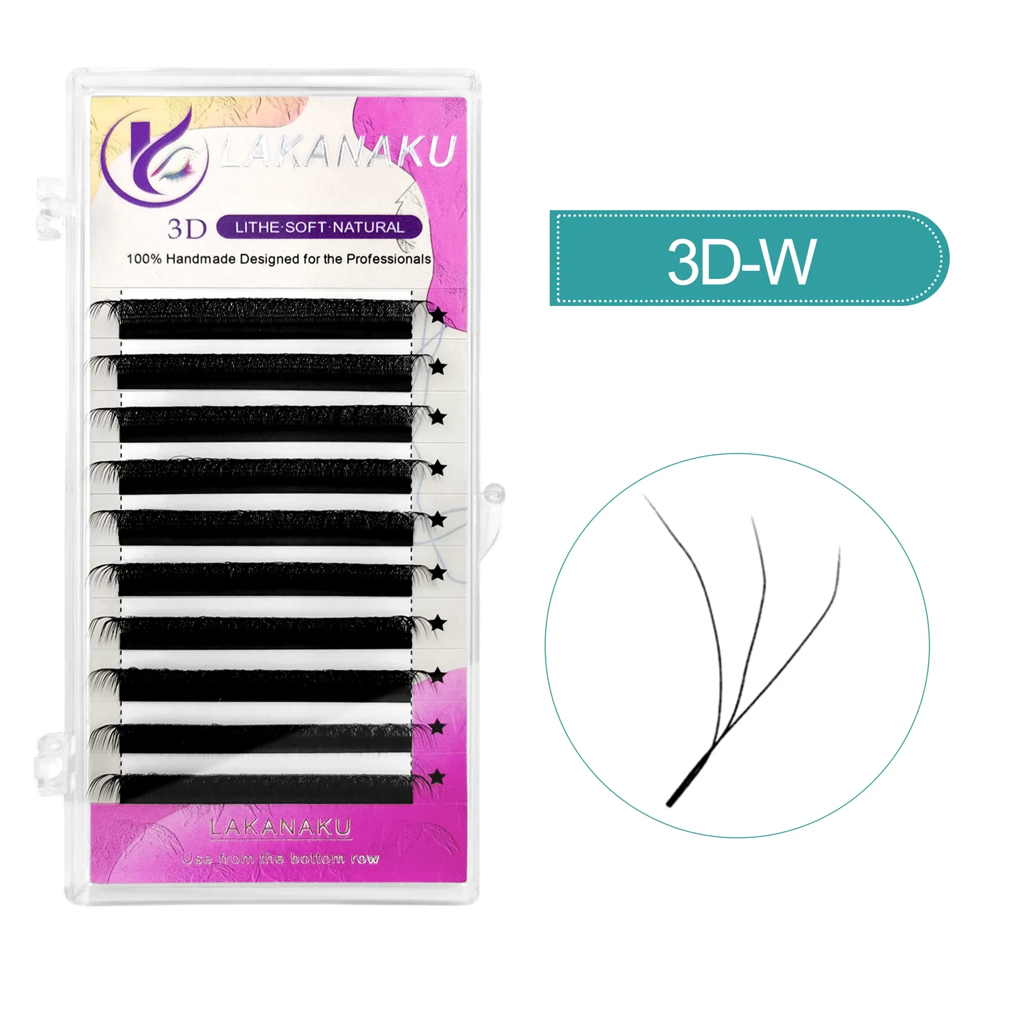 LAKANAKU Extensions de Cils Clover YY/3D/4D/5D/6D, Cils Pré-faits en Éventails, Volume 9