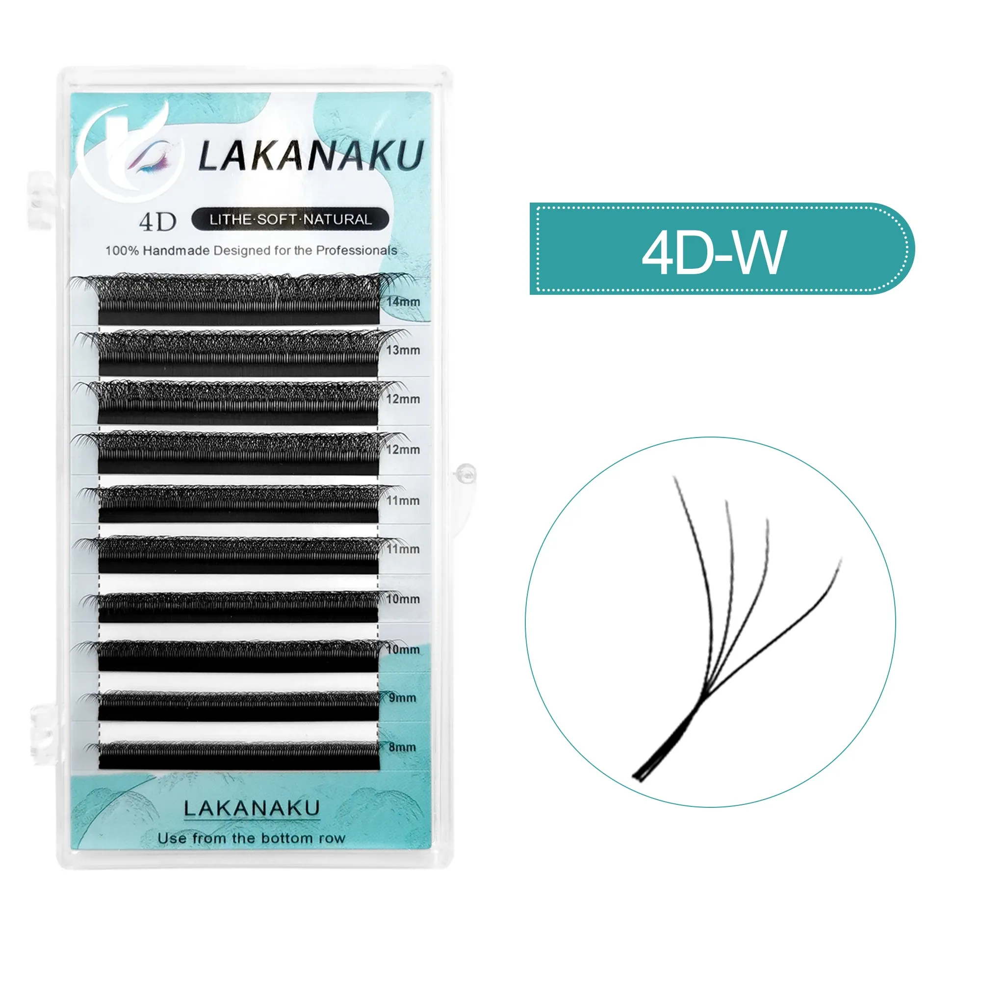 LAKANAKU Extensions de Cils Clover YY/3D/4D/5D/6D, Cils Pré-faits en Éventails, Volume 10