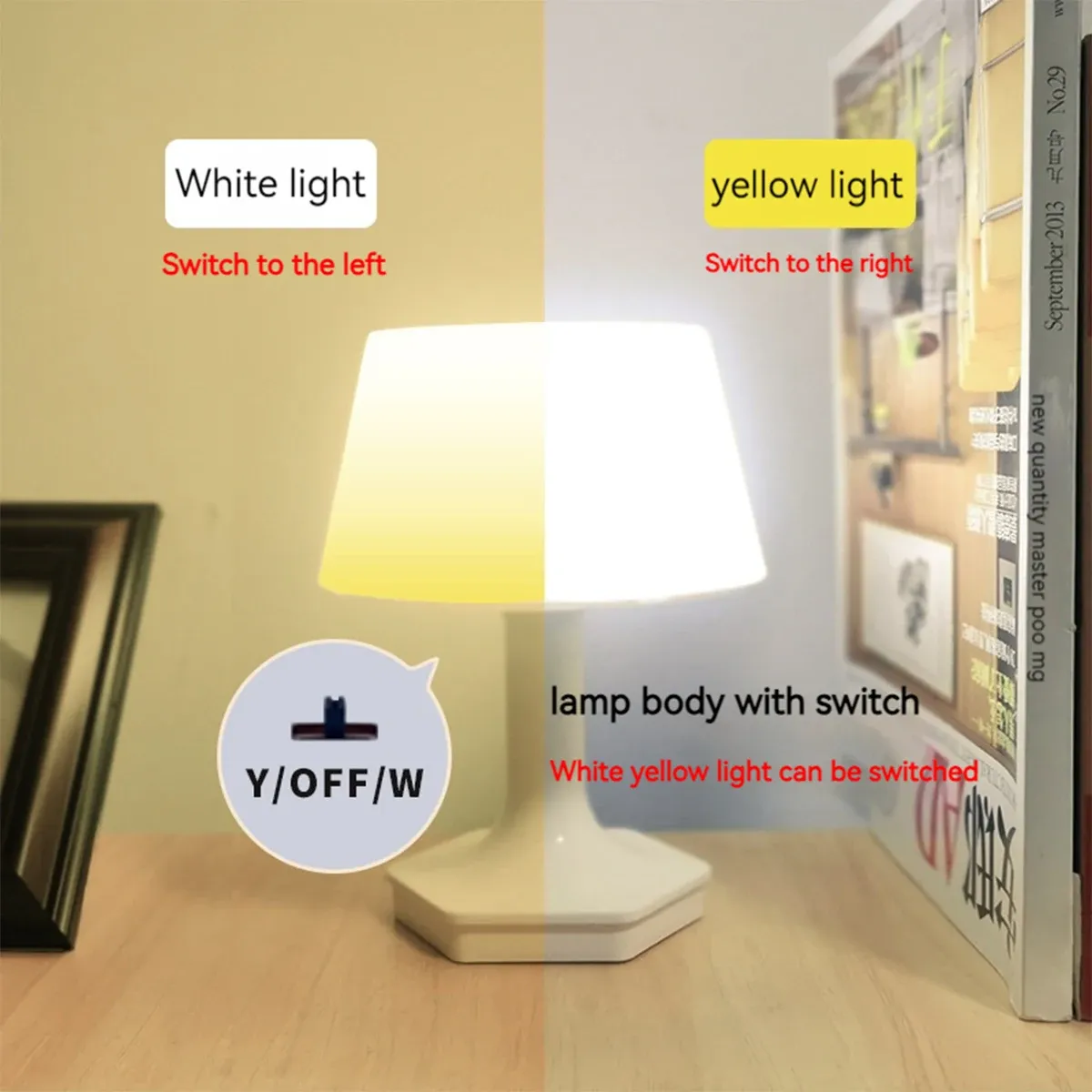 Lampe de bureau LED rechargeable à luminosité réglable, protège les yeux 4