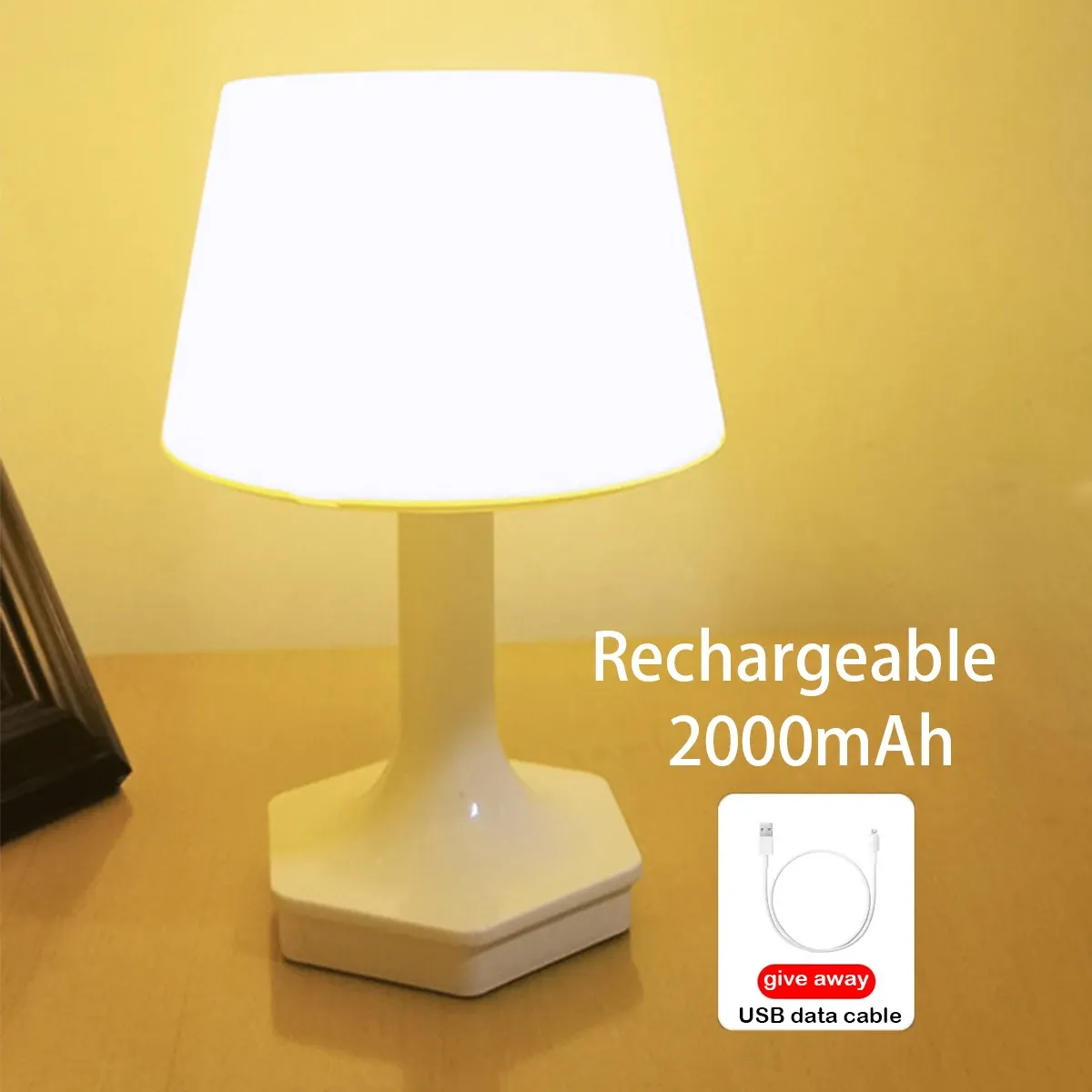 Lampe de bureau LED rechargeable à luminosité réglable, protège les yeux 6
