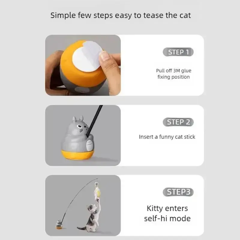 Jouet interactif rotatif pour chat
