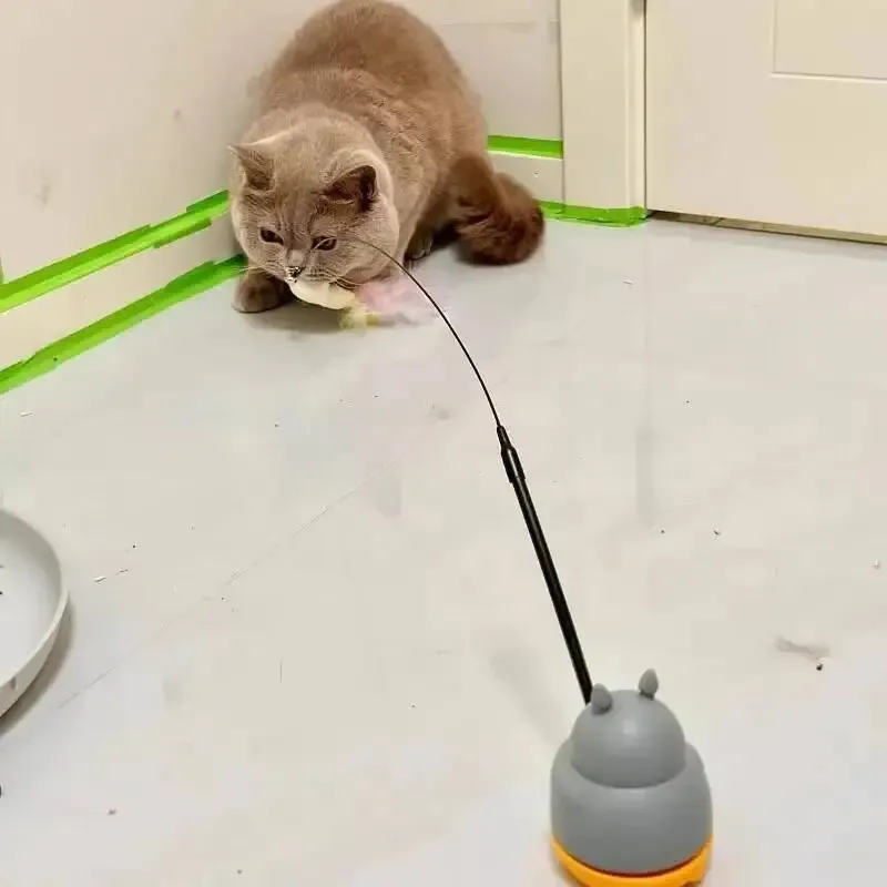 Jouet interactif rotatif pour chat