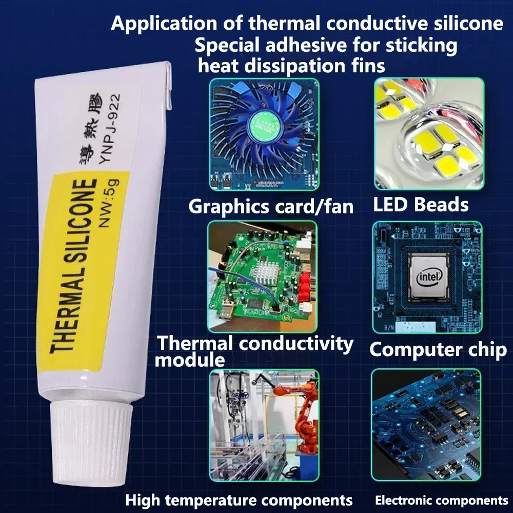 Pâte thermique conductrice pour dissipateur, pâte de refroidissement pour puce VGA, RAM, LED et circuits intégrés, 1 à 12 pièces 2