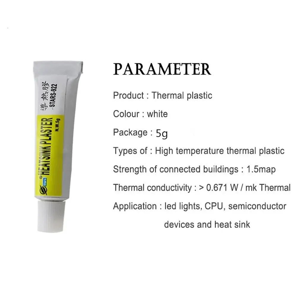 Pâte thermique conductrice pour dissipateur, pâte de refroidissement pour puce VGA, RAM, LED et circuits intégrés, 1 à 12 pièces 3