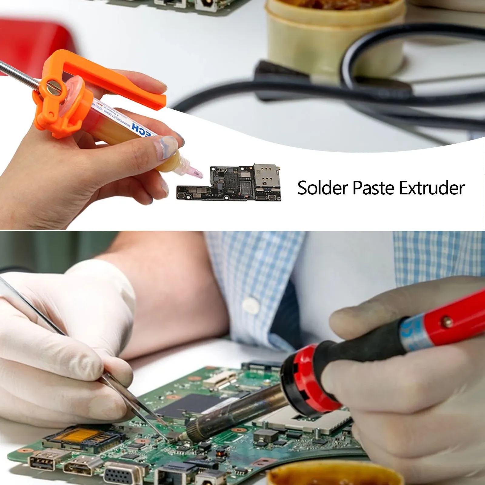 Extrudeuse de flux et poussoir de pâte à souder pour outil de réparation de carte mère 4