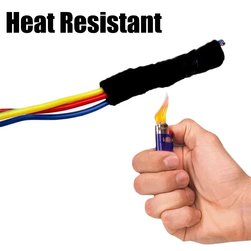 Ruban isolant électrique 15-60 m, ruban adhésif ignifuge résistant à la chaleur en tissu pour faisceau de câbles automobile 4