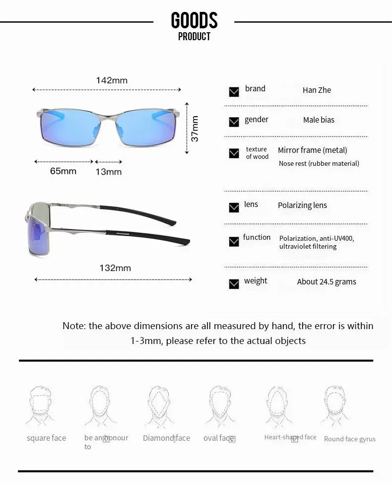 Lunettes de soleil homme, vue de profil
