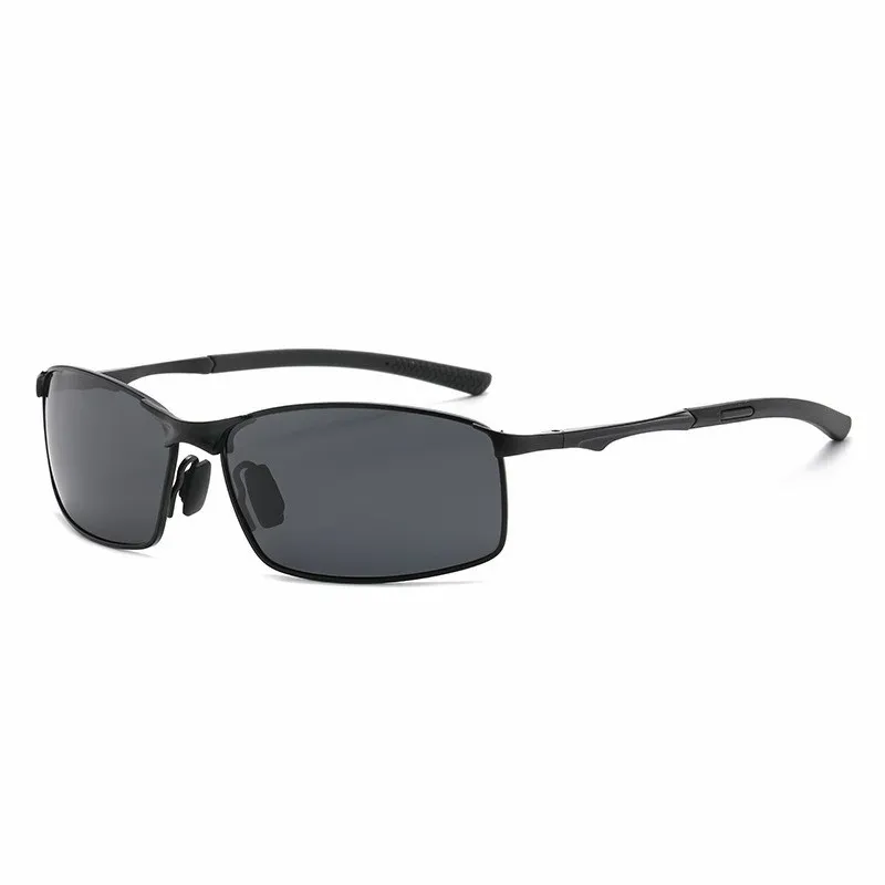 Lunettes de soleil polarisées photochromiques à monture rectangulaire en métal pour homme 15