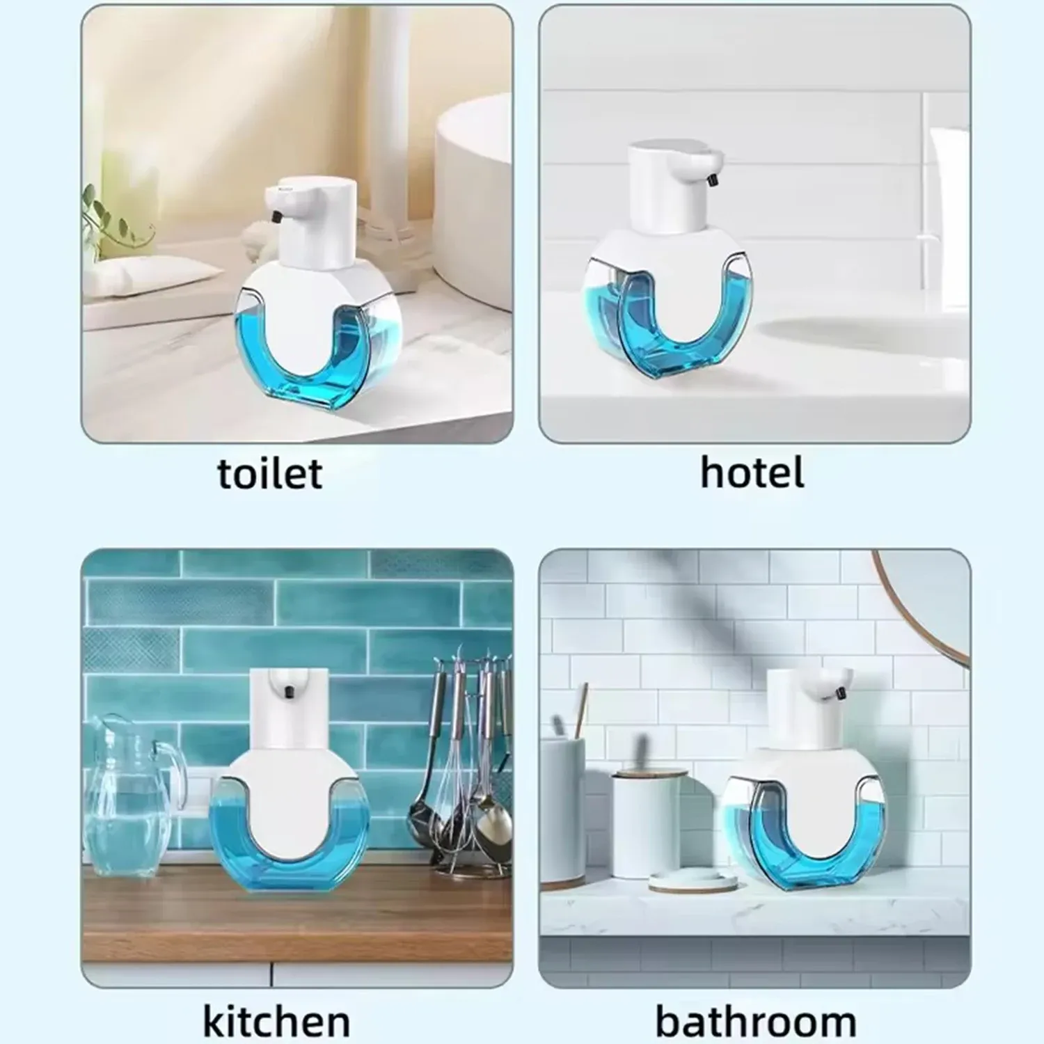 Distributeur de savon mousse automatique mural intelligent, rechargeable, 500 ml, capteur infrarouge pour salle de bain 5