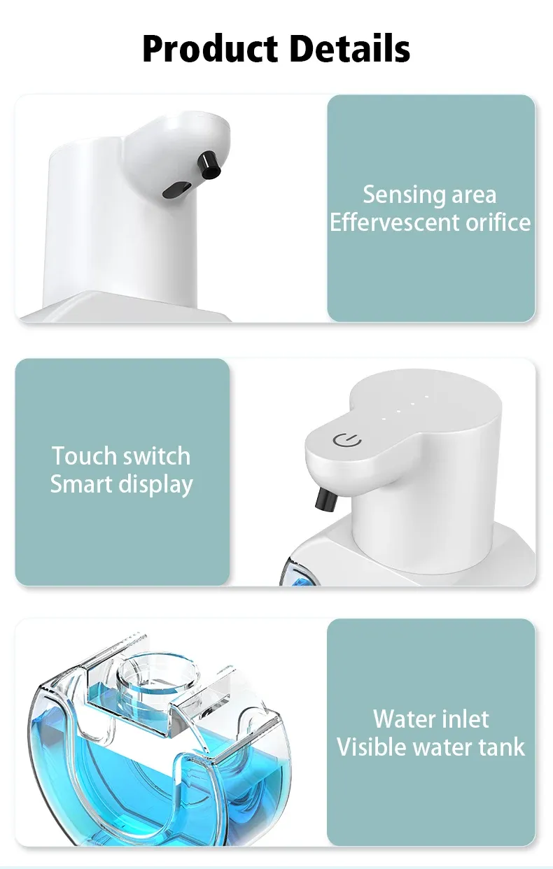 Distributeur de savon mural intelligent, usage quotidien