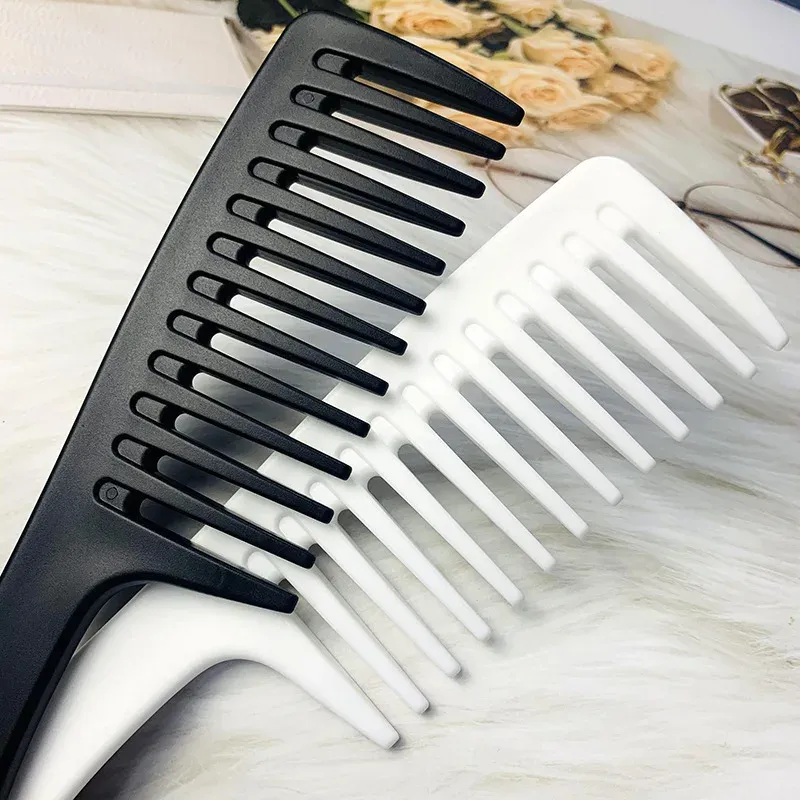 Peigne à cheveux résistant à la chaleur pour femme, peigne humide, brosse pour cheveux bouclés, outil de coiffure professionnel pour salon, dents larges 4