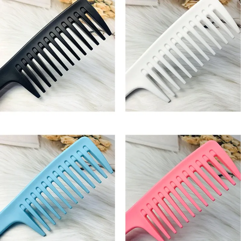 Peigne à cheveux résistant à la chaleur pour femme, peigne humide, brosse pour cheveux bouclés, outil de coiffure professionnel pour salon, dents larges 6