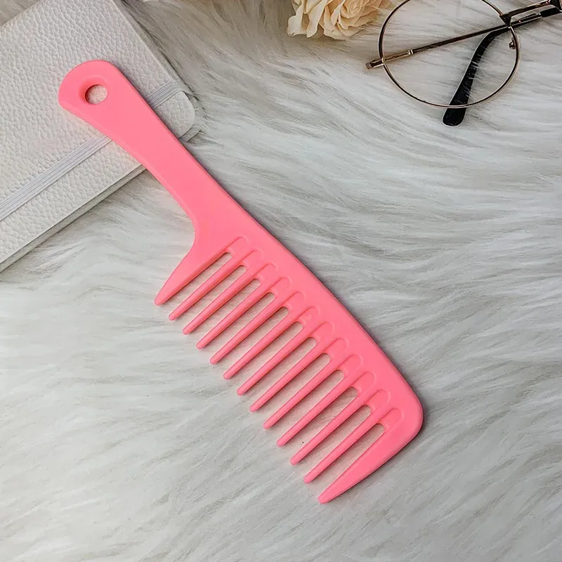 Peigne à cheveux résistant à la chaleur pour femme, peigne humide, brosse pour cheveux bouclés, outil de coiffure professionnel pour salon, dents larges 12
